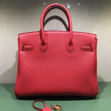 HERMÈS BIRKIN 30 BAG WITH GOLD HARDWARE IN RED